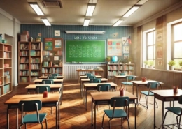 AI Generated Well-Lit Classroom for First Day of School