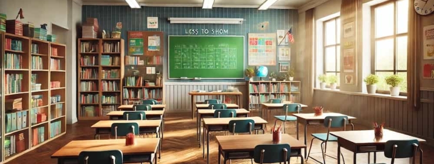 AI Generated Well-Lit Classroom for First Day of School